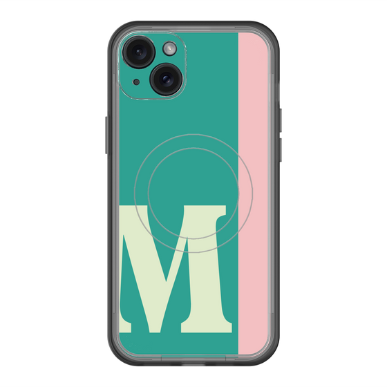 スリムプロテクションプレミアムケース with MagSafe［ オリジナル - initial color line - M green ］