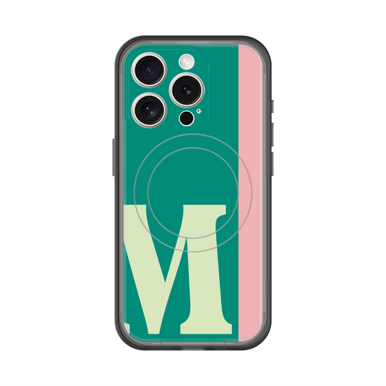 スリムプロテクションプレミアムケース with MagSafe［ オリジナル - initial color line - M green ］