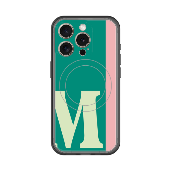 スリムプロテクションプレミアムケース with MagSafe［ オリジナル - initial color line - M green ］