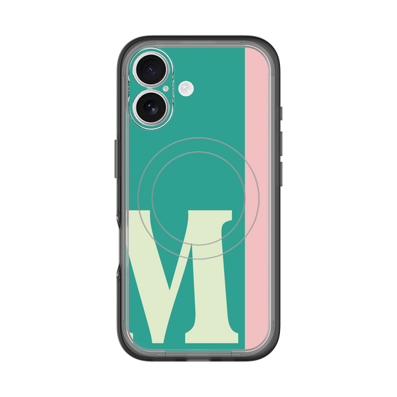 スリムプロテクションプレミアムケース with MagSafe［ オリジナル - initial color line - M green ］