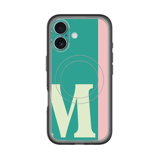 スリムプロテクションプレミアムケース with MagSafe［ オリジナル - initial color line - M green ］
