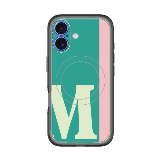 スリムプロテクションプレミアムケース with MagSafe［ オリジナル - initial color line - M green ］