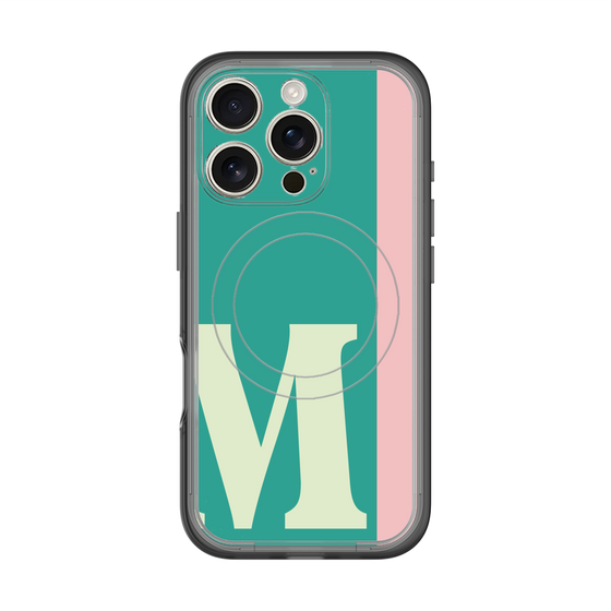 スリムプロテクションプレミアムケース with MagSafe［ オリジナル - initial color line - M green ］