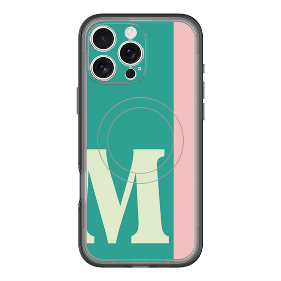 スリムプロテクションプレミアムケース with MagSafe［ オリジナル - initial color line - M green ］