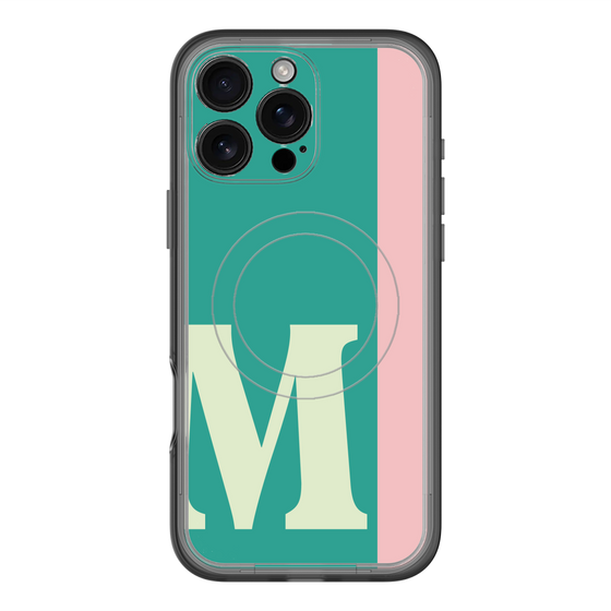 スリムプロテクションプレミアムケース with MagSafe［ オリジナル - initial color line - M green ］