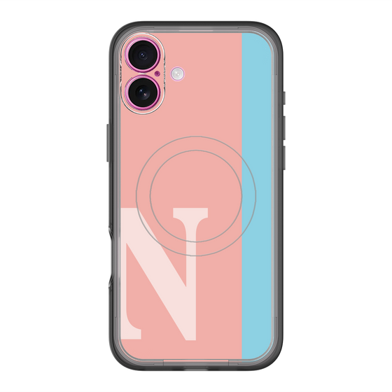 スリムプロテクションプレミアムケース with MagSafe［ オリジナル - initial color line - N pink ］
