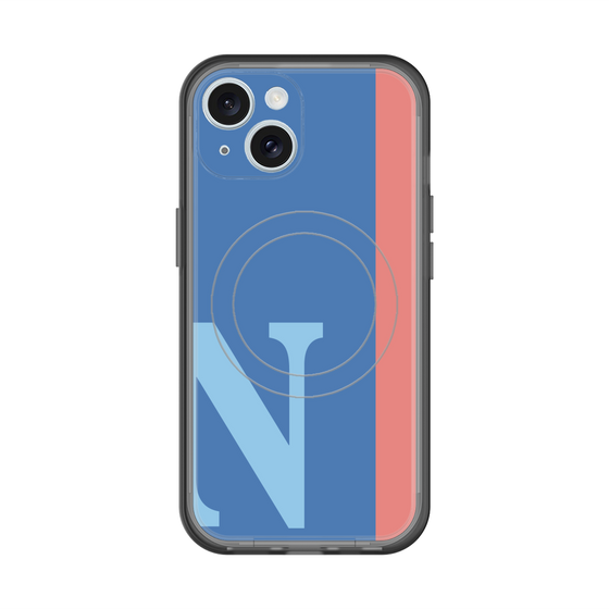スリムプロテクションプレミアムケース with MagSafe［ オリジナル - initial color line - N blue ］