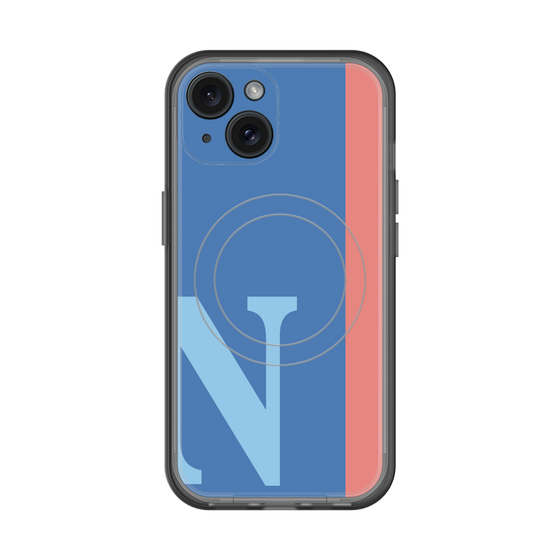 スリムプロテクションプレミアムケース with MagSafe［ オリジナル - initial color line - N blue ］