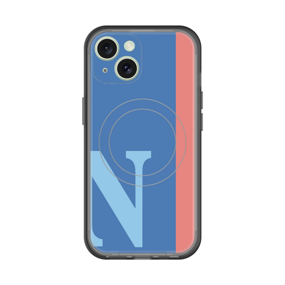 スリムプロテクションプレミアムケース with MagSafe［ オリジナル - initial color line - N blue ］