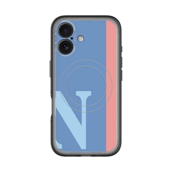 スリムプロテクションプレミアムケース with MagSafe［ オリジナル - initial color line - N blue ］