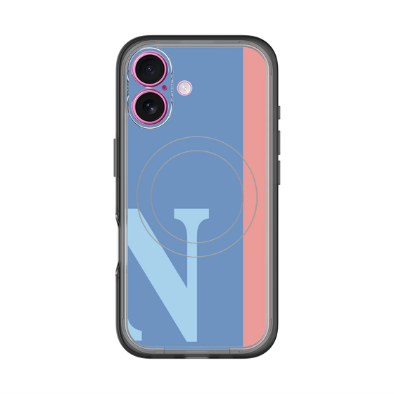 スリムプロテクションプレミアムケース with MagSafe［ オリジナル - initial color line - N blue ］