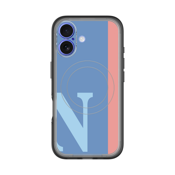 スリムプロテクションプレミアムケース with MagSafe［ オリジナル - initial color line - N blue ］