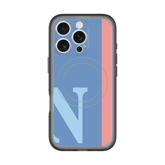 スリムプロテクションプレミアムケース with MagSafe［ オリジナル - initial color line - N blue ］