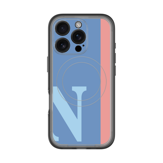 スリムプロテクションプレミアムケース with MagSafe［ オリジナル - initial color line - N blue ］