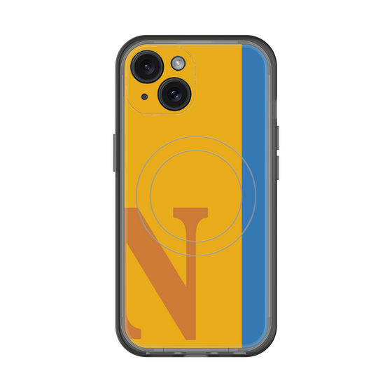 スリムプロテクションプレミアムケース with MagSafe［ オリジナル - initial color line - N orange ］