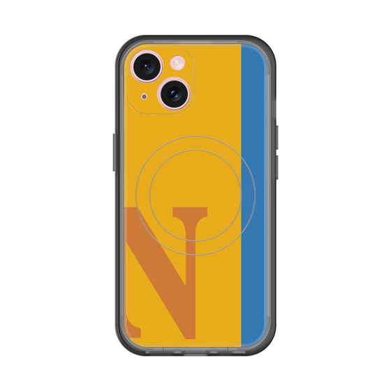 スリムプロテクションプレミアムケース with MagSafe［ オリジナル - initial color line - N orange ］