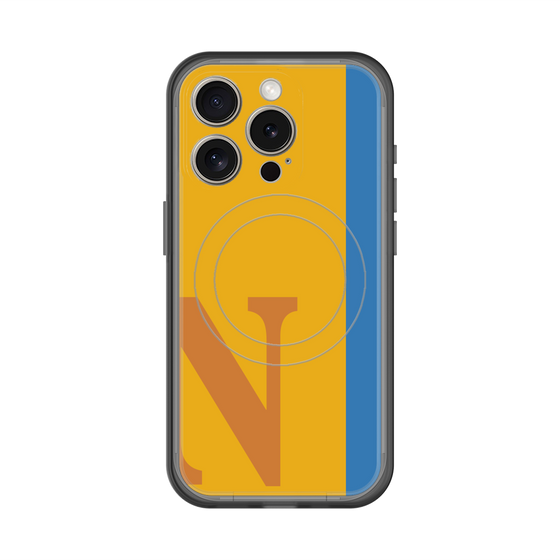スリムプロテクションプレミアムケース with MagSafe［ オリジナル - initial color line - N orange ］