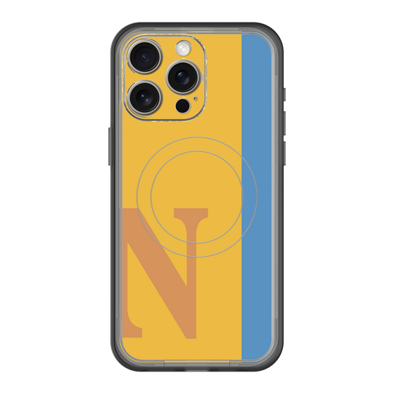 スリムプロテクションプレミアムケース with MagSafe［ オリジナル - initial color line - N orange ］