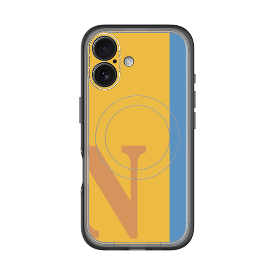 スリムプロテクションプレミアムケース with MagSafe［ オリジナル - initial color line - N orange ］