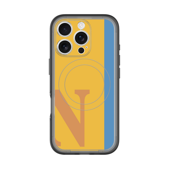 スリムプロテクションプレミアムケース with MagSafe［ オリジナル - initial color line - N orange ］