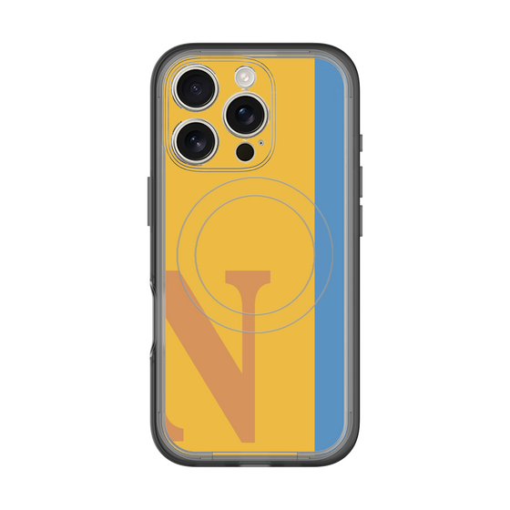 スリムプロテクションプレミアムケース with MagSafe［ オリジナル - initial color line - N orange ］