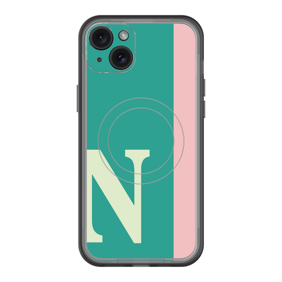 スリムプロテクションプレミアムケース with MagSafe［ オリジナル - initial color line - N green ］