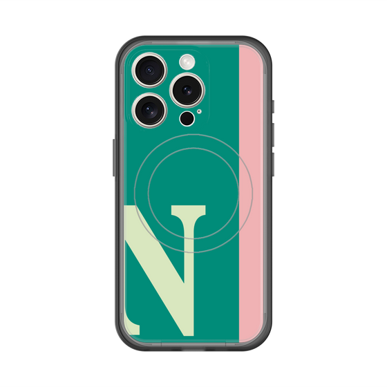 スリムプロテクションプレミアムケース with MagSafe［ オリジナル - initial color line - N green ］