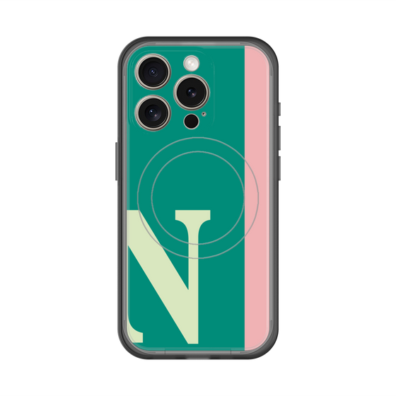 スリムプロテクションプレミアムケース with MagSafe［ オリジナル - initial color line - N green ］