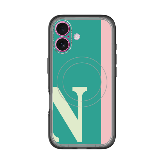スリムプロテクションプレミアムケース with MagSafe［ オリジナル - initial color line - N green ］