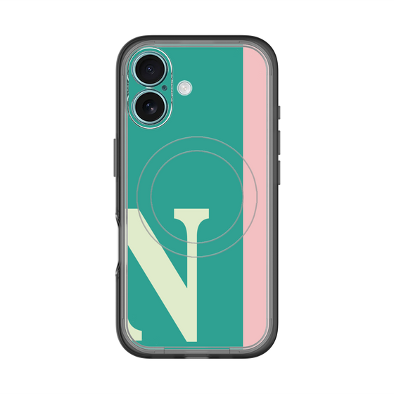 スリムプロテクションプレミアムケース with MagSafe［ オリジナル - initial color line - N green ］