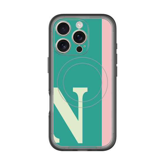 スリムプロテクションプレミアムケース with MagSafe［ オリジナル - initial color line - N green ］