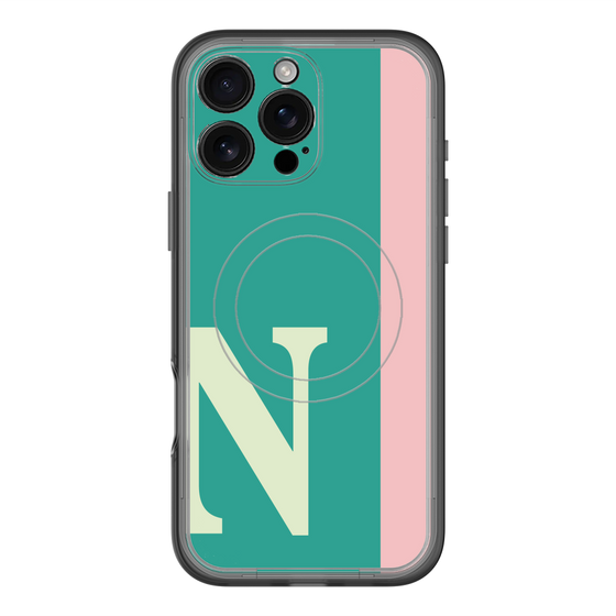 スリムプロテクションプレミアムケース with MagSafe［ オリジナル - initial color line - N green ］