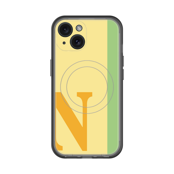 スリムプロテクションプレミアムケース with MagSafe［ オリジナル - initial color line - N yellow ］