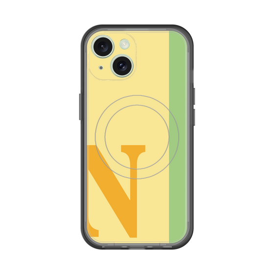 スリムプロテクションプレミアムケース with MagSafe［ オリジナル - initial color line - N yellow ］