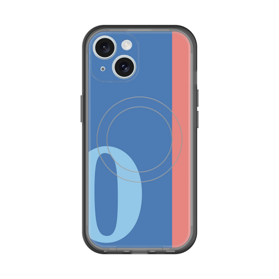 スリムプロテクションプレミアムケース with MagSafe［ オリジナル - initial color line - O blue ］