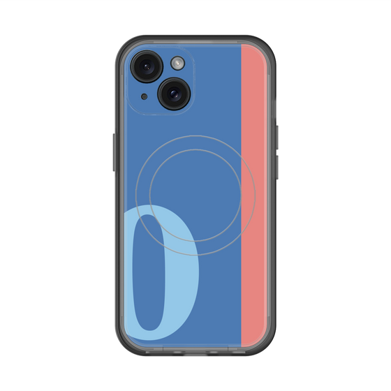 スリムプロテクションプレミアムケース with MagSafe［ オリジナル - initial color line - O blue ］