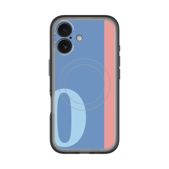 スリムプロテクションプレミアムケース with MagSafe［ オリジナル - initial color line - O blue ］