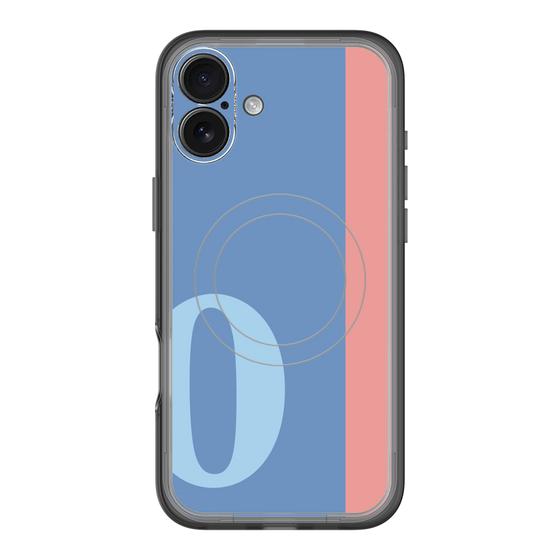 スリムプロテクションプレミアムケース with MagSafe［ オリジナル - initial color line - O blue ］