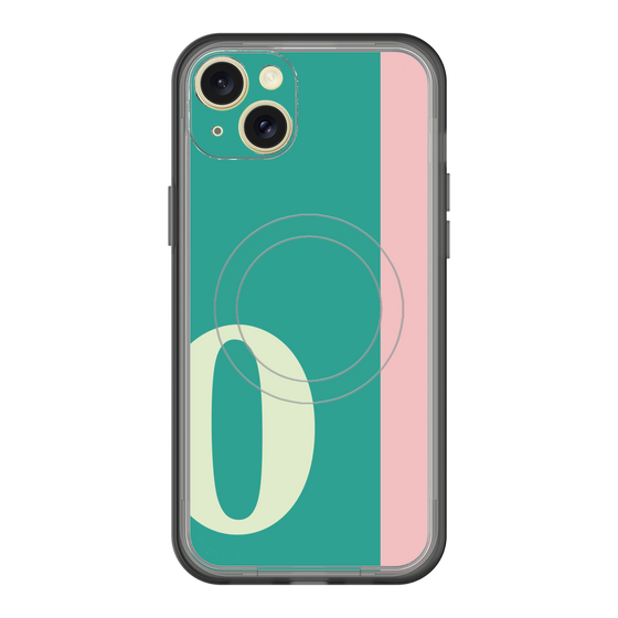 スリムプロテクションプレミアムケース with MagSafe［ オリジナル - initial color line - O green ］