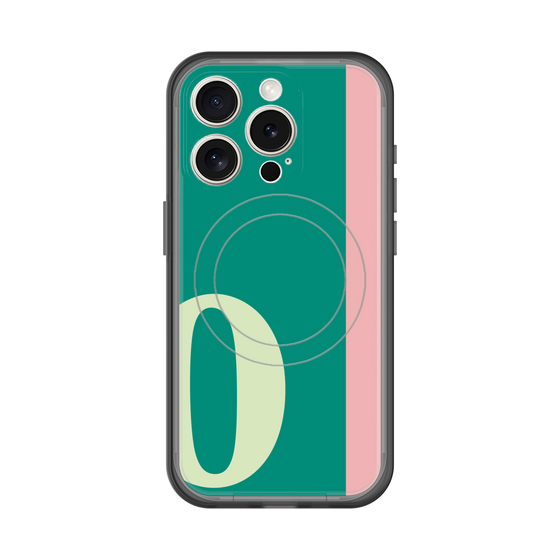スリムプロテクションプレミアムケース with MagSafe［ オリジナル - initial color line - O green ］