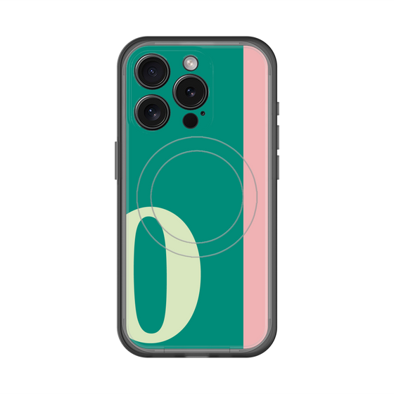 スリムプロテクションプレミアムケース with MagSafe［ オリジナル - initial color line - O green ］
