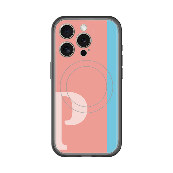 スリムプロテクションプレミアムケース with MagSafe［ オリジナル - initial color line - P pink ］