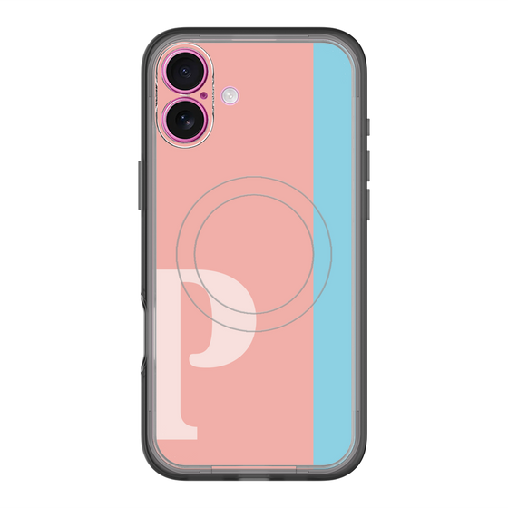 スリムプロテクションプレミアムケース with MagSafe［ オリジナル - initial color line - P pink ］