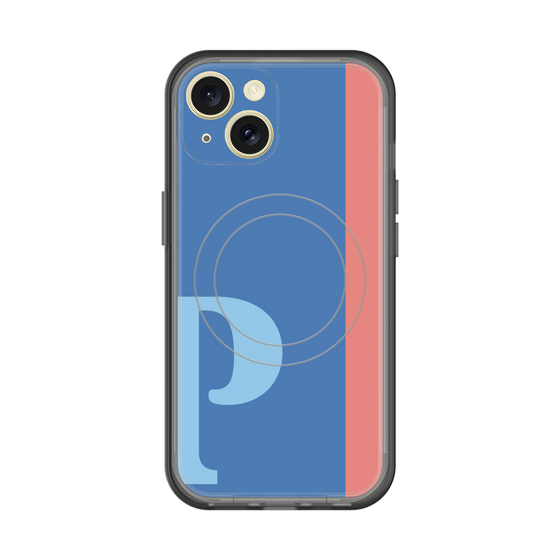 スリムプロテクションプレミアムケース with MagSafe［ オリジナル - initial color line - P blue ］