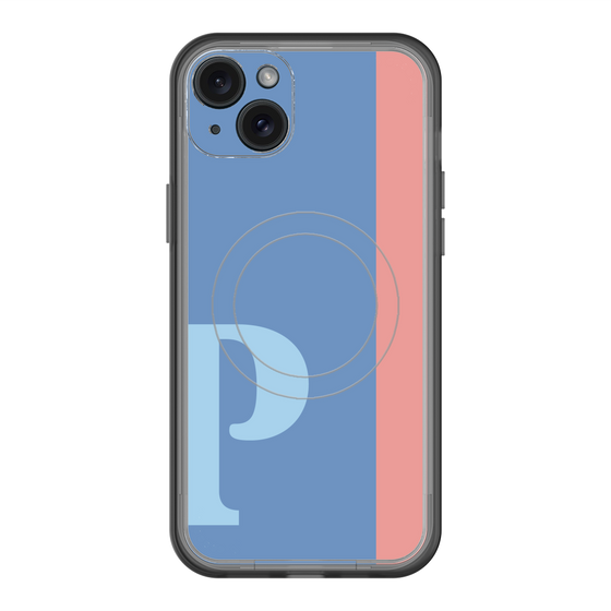 スリムプロテクションプレミアムケース with MagSafe［ オリジナル - initial color line - P blue ］