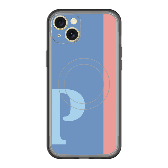スリムプロテクションプレミアムケース with MagSafe［ オリジナル - initial color line - P blue ］