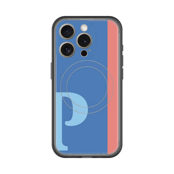スリムプロテクションプレミアムケース with MagSafe［ オリジナル - initial color line - P blue ］