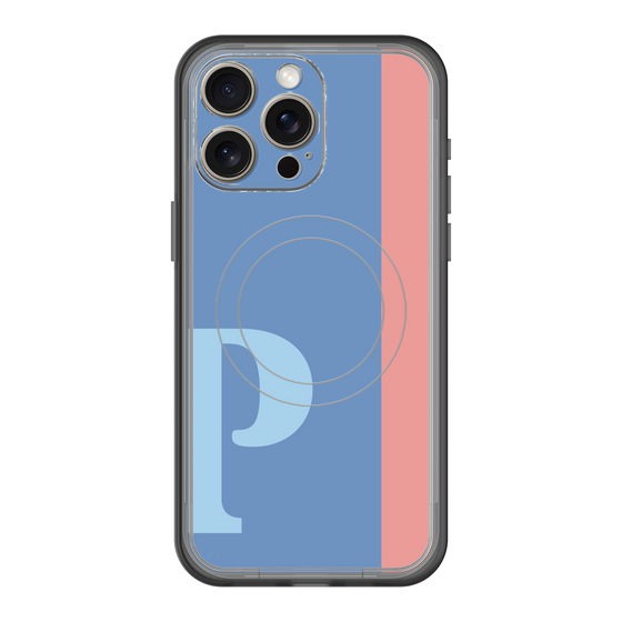 スリムプロテクションプレミアムケース with MagSafe［ オリジナル - initial color line - P blue ］