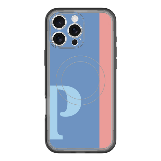 スリムプロテクションプレミアムケース with MagSafe［ オリジナル - initial color line - P blue ］