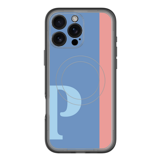 スリムプロテクションプレミアムケース with MagSafe［ オリジナル - initial color line - P blue ］